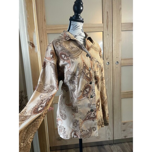 Sag & Harbor Fall Woman Long Sleeve Shirt, Long Sleeve Button Up Top Large - Picture 3 of 10